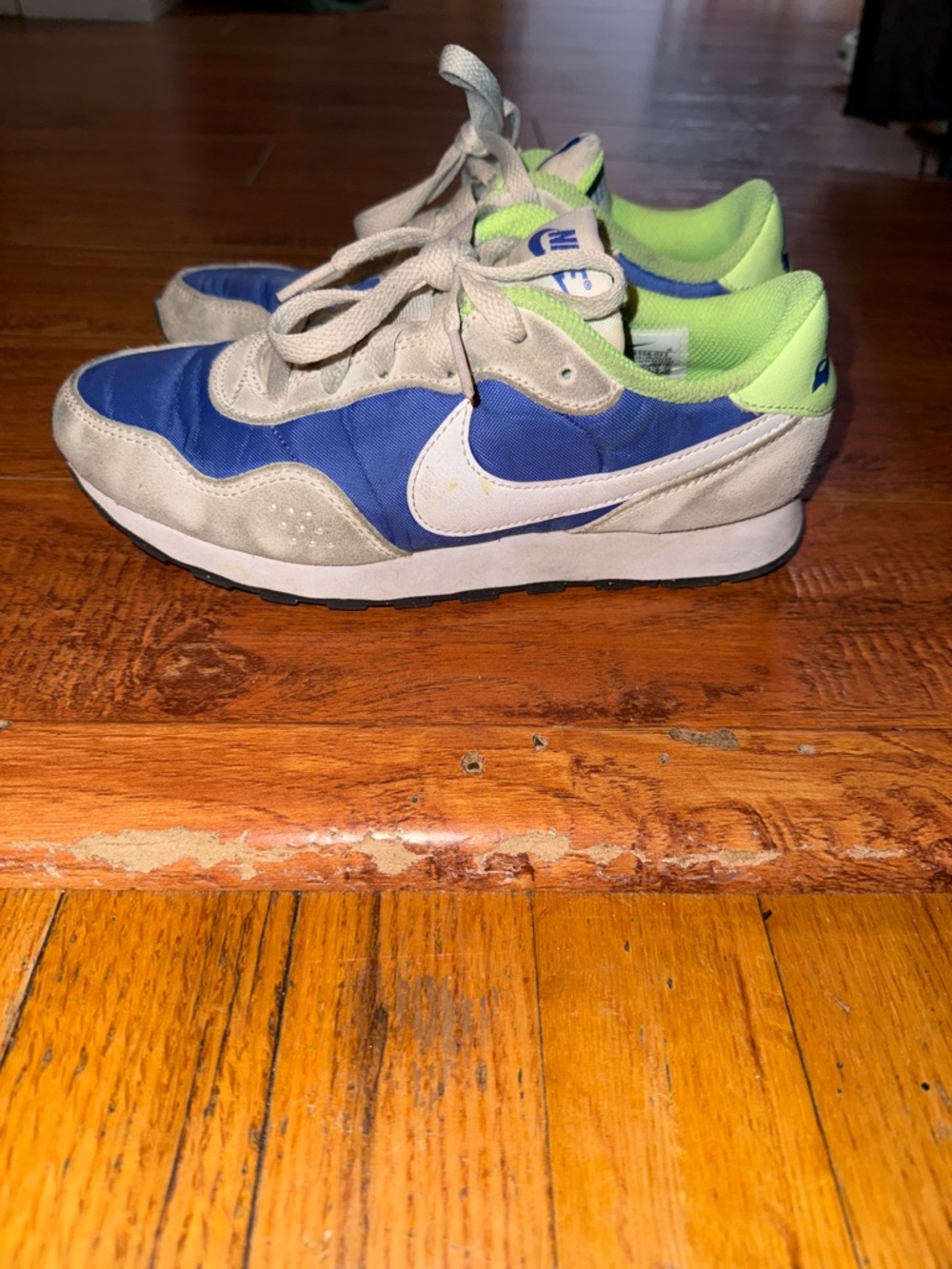 Nike Kids Retro Runner Sneakers in Blue and Neon Green